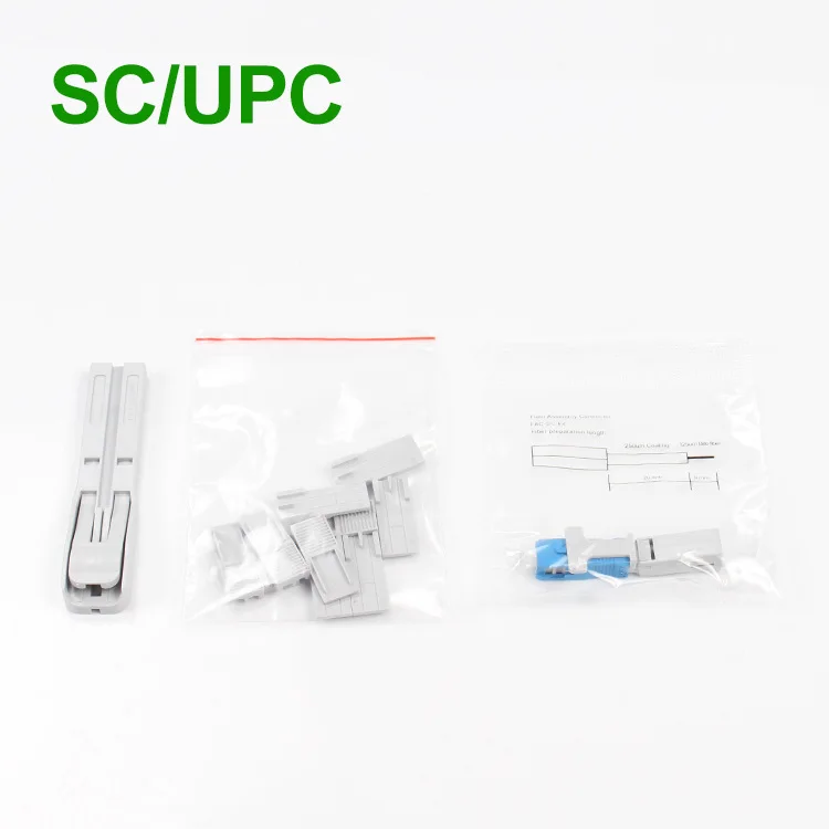 100 pcs SC UPC Fast Connector Snap type SC adapter FTTH Flat Fast Quick field Assembly 3