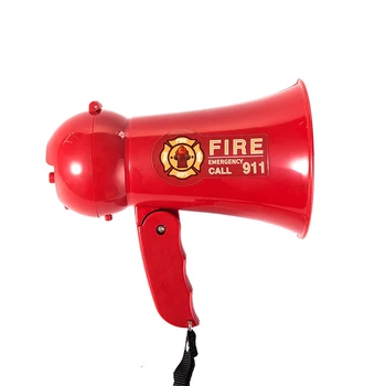 

Portable Kids Megaphone Speaker Pretend Play Kids Fireman Megaphone Mini Bullhorn with Siren Sound Handheld Mic Toy