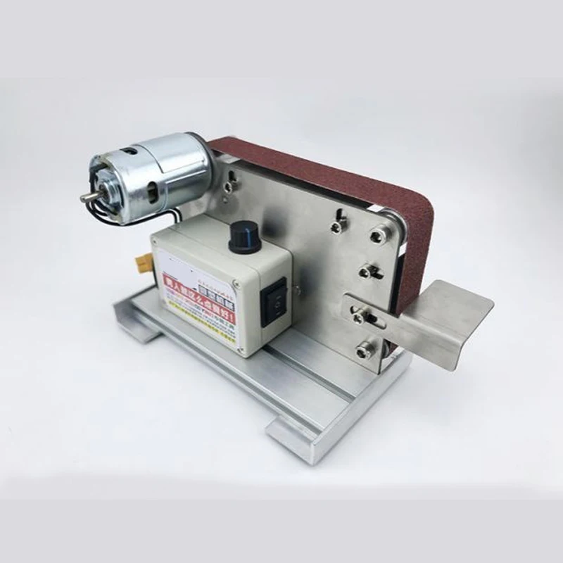 

Small Abrasive Belt Machine Sander Belt Grinder DIY Polishing Machine Fixed Angle Sharpening Tools Desktop Woodworking Equipment