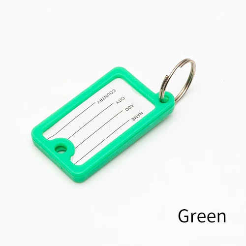 green 30 шт./лот, прямоугольная карточка для ключей, кристалл, пластиковый ключ, ID ярлык, бирка, карта, разъемное кольцо, брелок для ключей, брелок для многих видов использования, связки ключей - Цвет: green