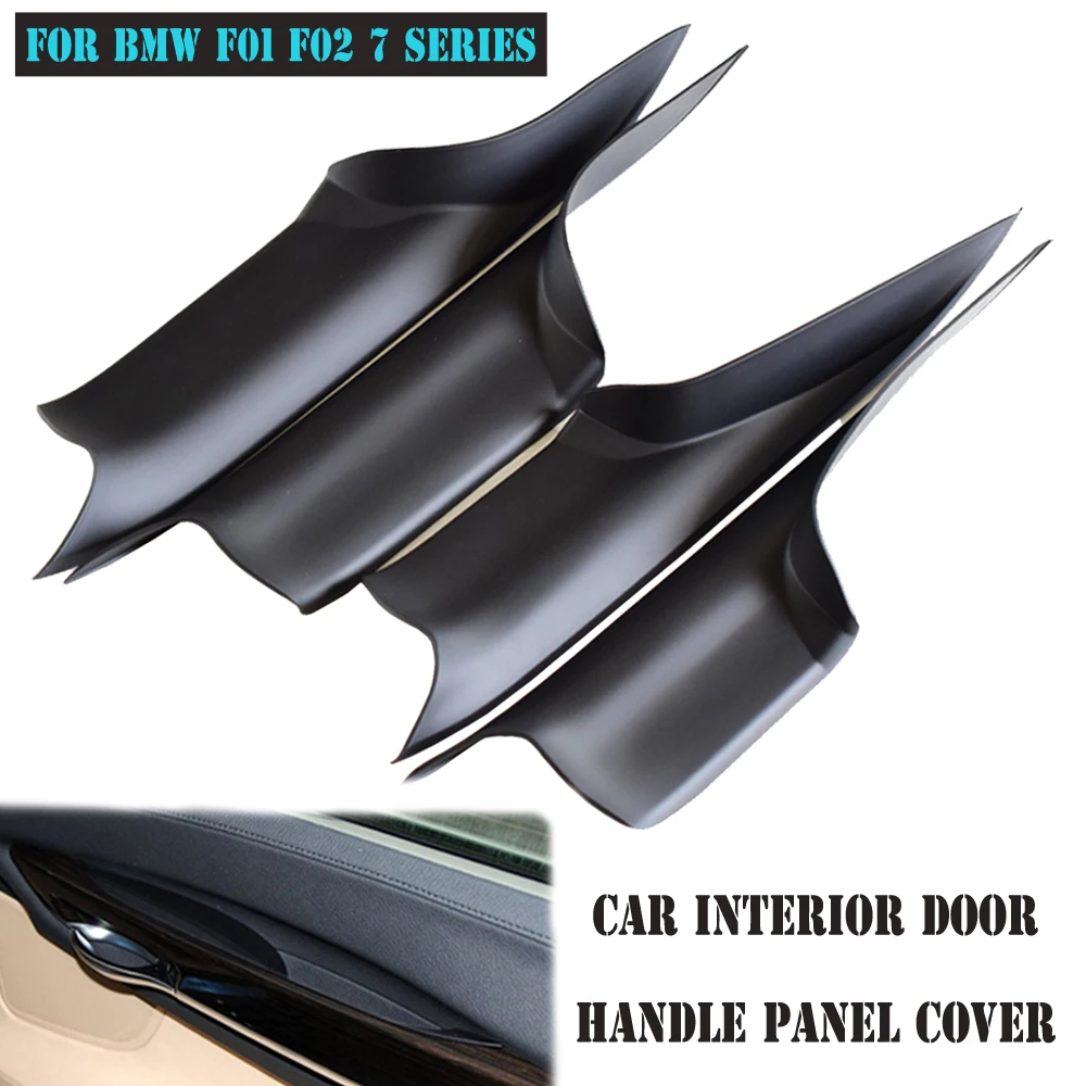 

Black Car ABS Front Rear Left Right Side Inner Door Armrest Handle Panel Pull Trim Cover For BMW F01 F02 7 Series