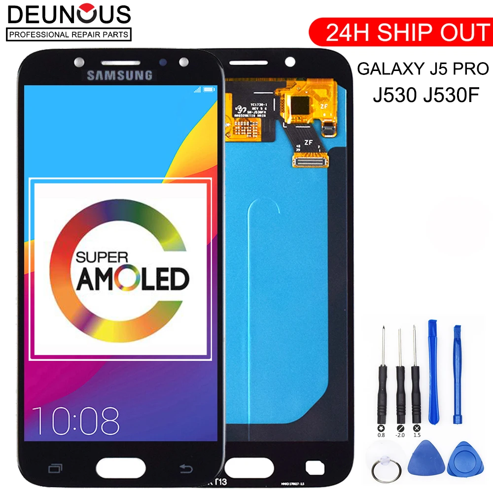 Skup Super amoled LCD do samsunga Galaxy J5 Pro 2017 J530 J530F J530FM SM J530F J530G DS wyświetlacz LCD montaż digitizera ekranu dotykowego