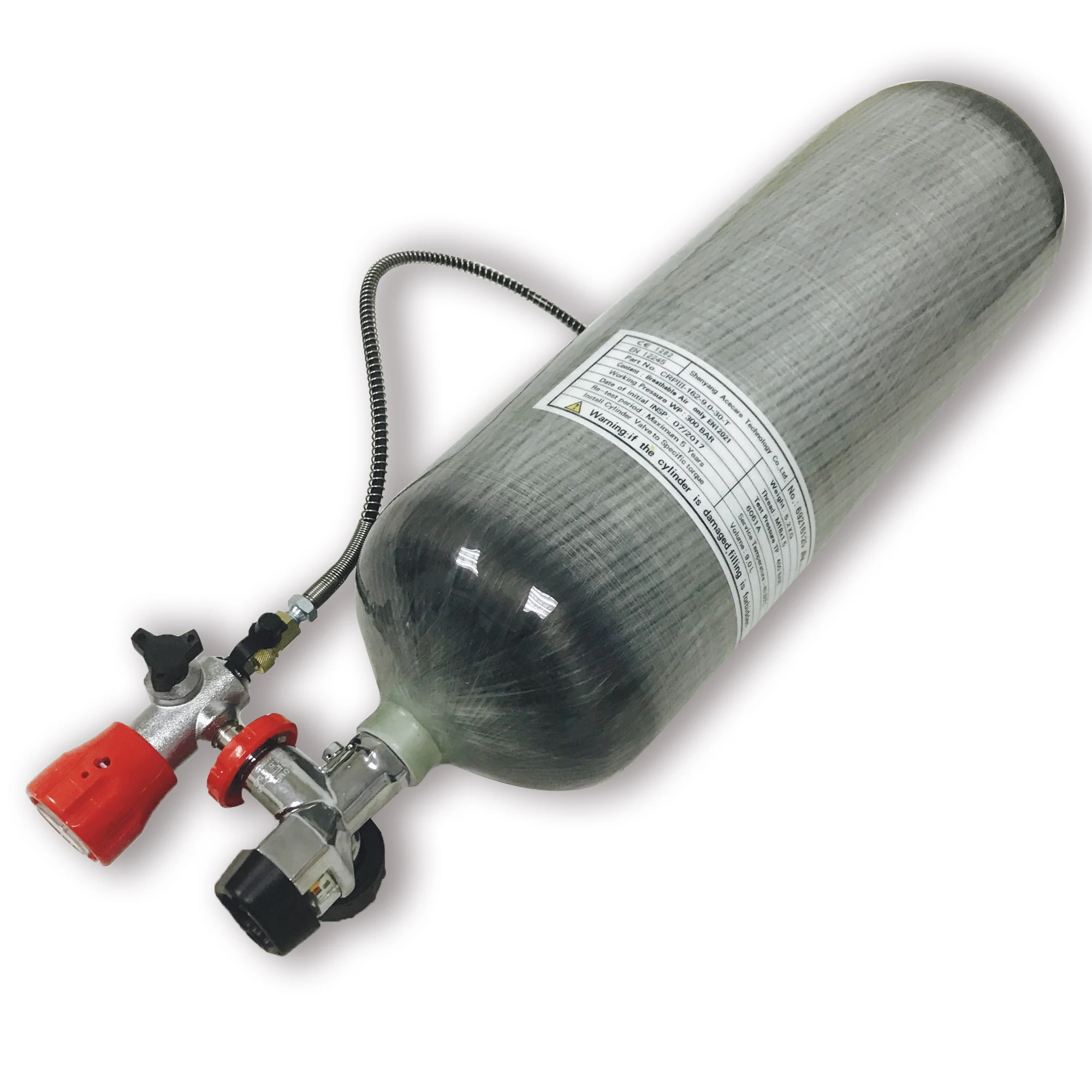AC109301 Acecare 9L 4500Psi пневматический цилиндр для 300 бар Пейнтбольный бак с клапаном и