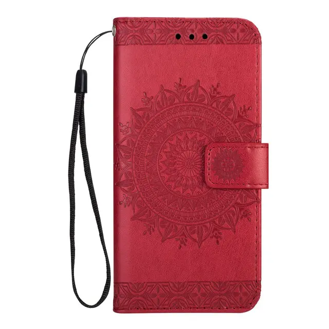 Кожаный тотемный флип для Coque iPhone 11 Pro Max чехол iPhone 11Max Чехол кошелек Etui для iPhone 11 чехол iPhone11 11Pro Fundas - Цвет: Красный