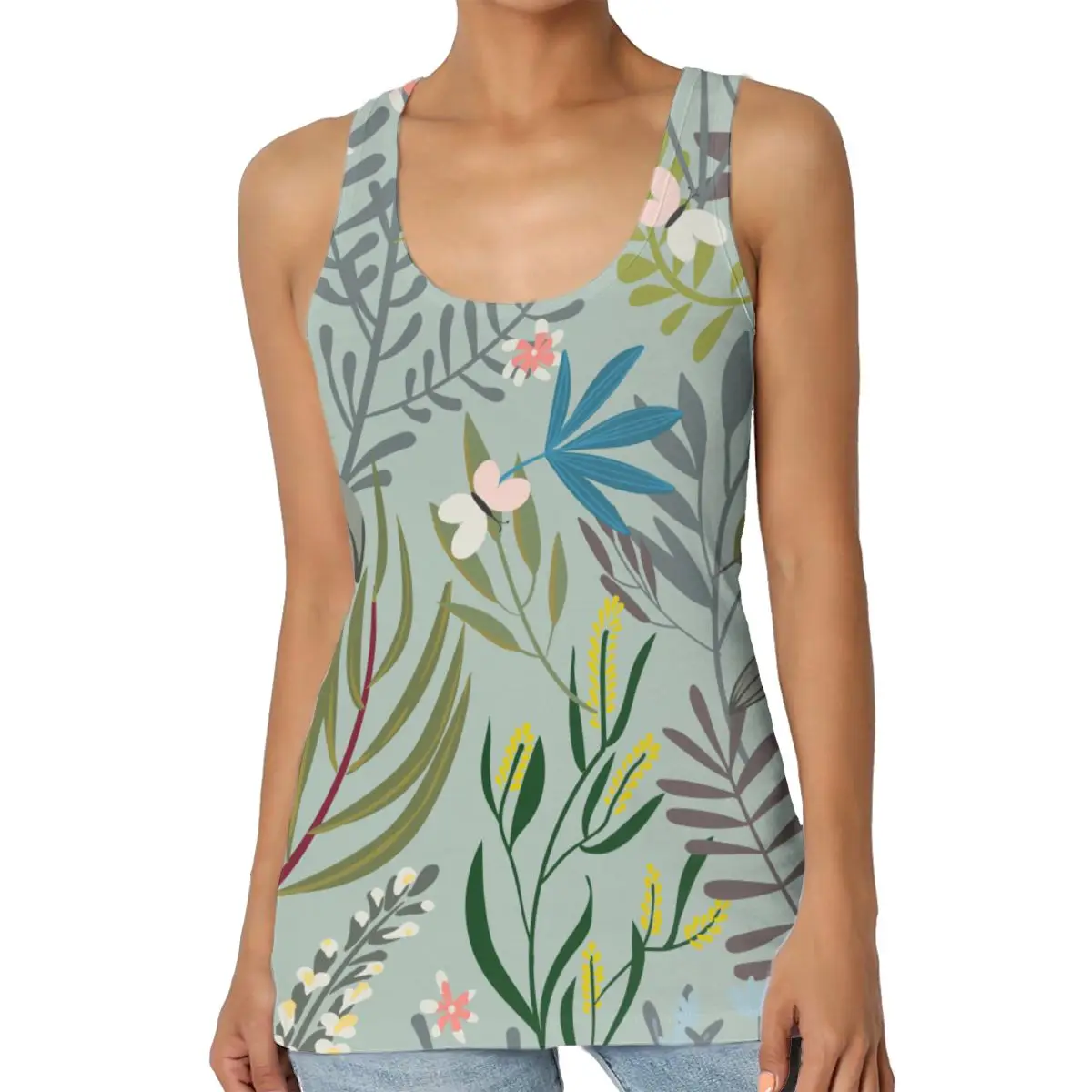 

NOISYDESIGNS 2020 Hot Women's Summer Fashion Tank Tops Crop Vest Animal Flora Butterfly Shirt Blouse Sleeveless Soft Clothes