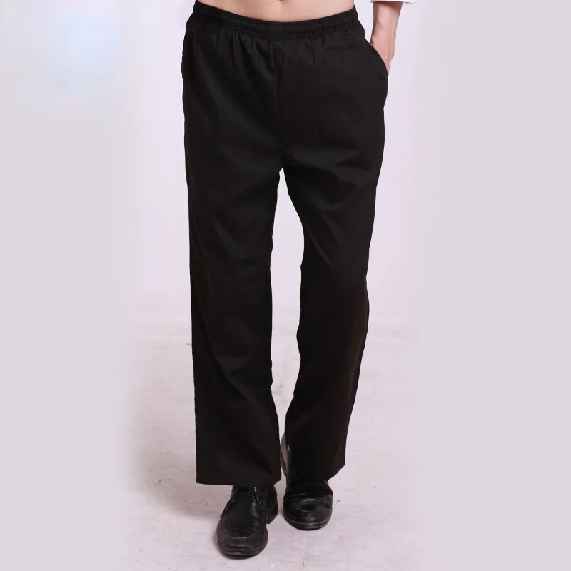 Black Chef Pants Restaurant Kitchen Staff Work Wear Trousers Loose Chefs Clothing Cooking Kitchen Clothes for Men