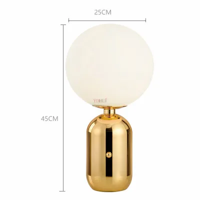 Golden Dia 25cm Современные стеклянные сферические настольные лампы в скандинавском стиле черного и золотого цвета, светильник для гостиной, спальни - Цвет корпуса: Golden Dia 25cm