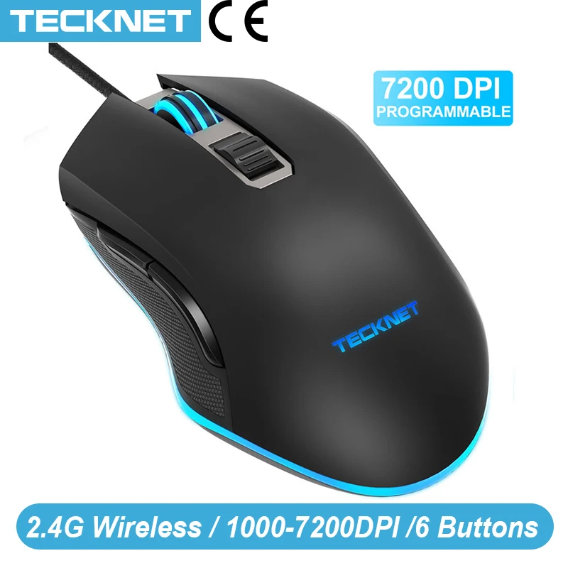 Программируемая мышь TeckNet 7200DPI RGB светодиодный светильник проводная геймерская s
