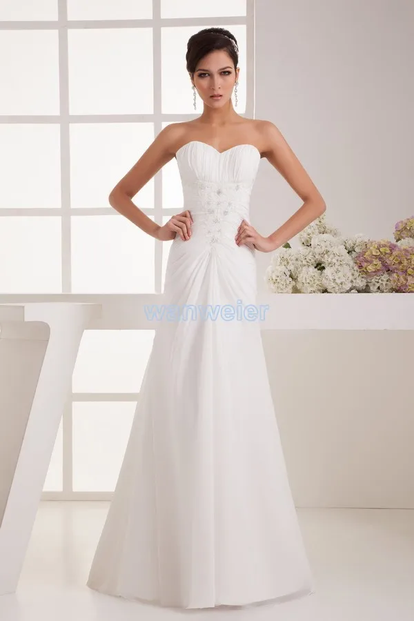 

free shipping 2014 formal dresses new design hot sale brides maid dress beading custom size/color white chiffon Bridesmaid Dress