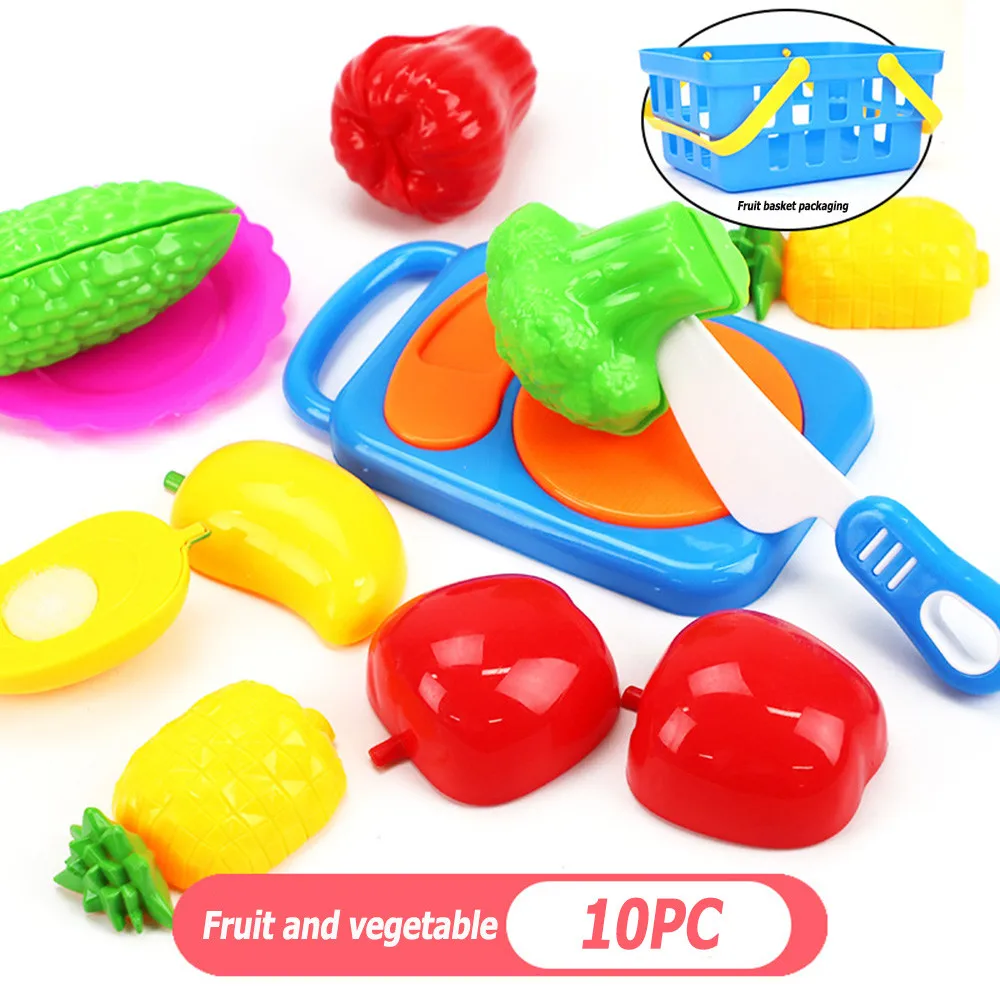 Toys For Children Pretend Play New 10PCS/Set Plastic Kitchen Toys Cutting Fruit Vegetable Food Fun Educational Toys For Children Toys For Children Pretend Play New 10PCS/Set Plastic Kitchen Toys Cutting Fruit Vegetable Food Fun Educational Toys For Children