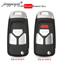 jingyuqin 5pcs/lot Xhorse XKAU01EN /XKAU02EN Wired Remote Filp Key for Audi Type 3/4 Button Universal Key English Version