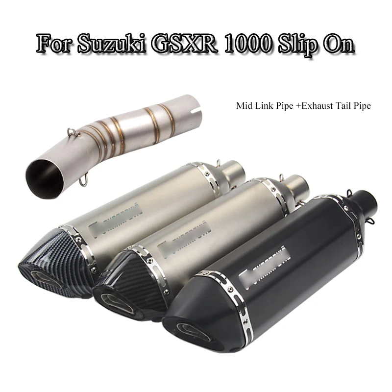 Slip On GSXR 1000 Motorcycle Exhaust System Pipe Mid Link Pipe+Exhaust Muffler Tip With DB Killer For 2005 2006 Suzuki GSXR 1000 Slip On GSXR 1000 Motorcycle Exhaust System Pipe Mid Link Pipe+Exhaust Muffler Tip With DB Killer For 2005 2006 Suzuki GSXR 1000