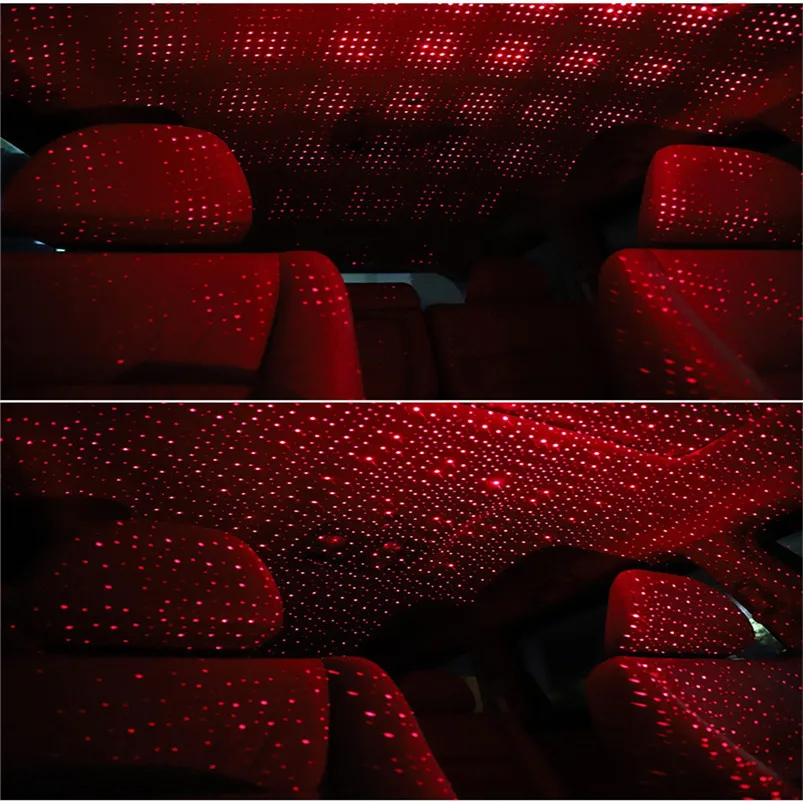 USB Car Atmosphere Lamp Night Light For Home Interior Ambient Star Light LED Projector Lamp Red Light color Lamparas 40NOV1909
