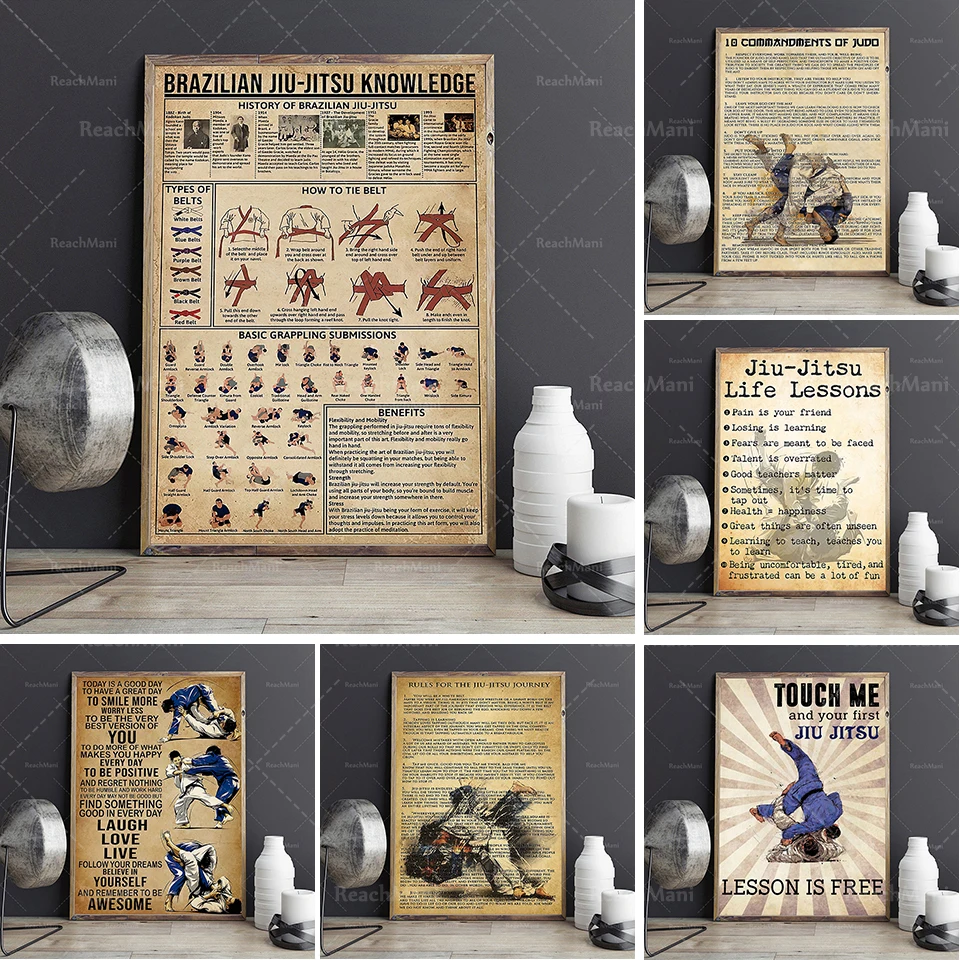 Affiche De Ledame De Jiu-Jitsu-Life, Meastraur Cadeau Pour Les Amoureux De Jiu-Jitsu, Affiche De Jiu-Jitsu Vintage, Art Mural Vint