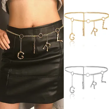 

Women Belt Waistband Alloy Tassel Letter Pendant Waist Chain Belt Pants Dress Decorative Belt pasek damski ceinture femme #H