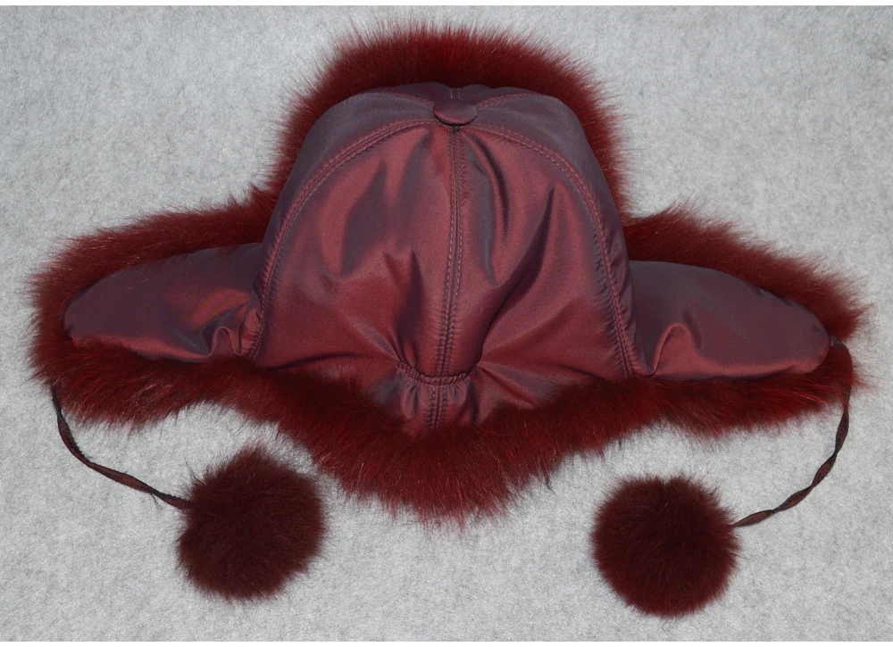 Лидер продаж Для женщин с натуральным лисьим мехом российские шапки-ушанки Зимние толстые теплые уши Мода бомбардировщик шляпа леди из натуральной шапка из меха лисы