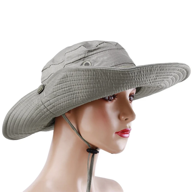 Solid Color Sun Hats For Men Outdoor Fishing Cap Wide Brim Anti-UV Beach  Caps Women Bucket Hat Summer Camping Trekking - AliExpress