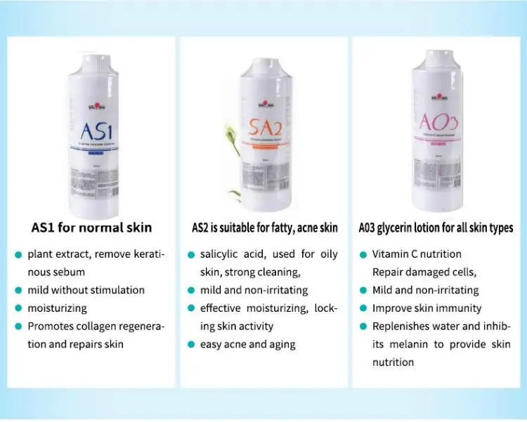 Aqua Peeling Solution 3 Bottles Aqua Facial Serum Hydra Dermabrasion Facial Serum For Normal Skin fast 