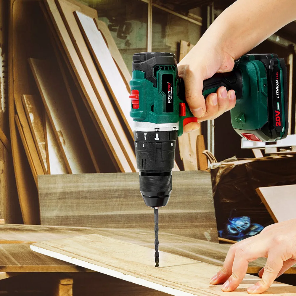 Бесщеточный беспроводной дрель 20 В литиевая электрическая батарея DIY