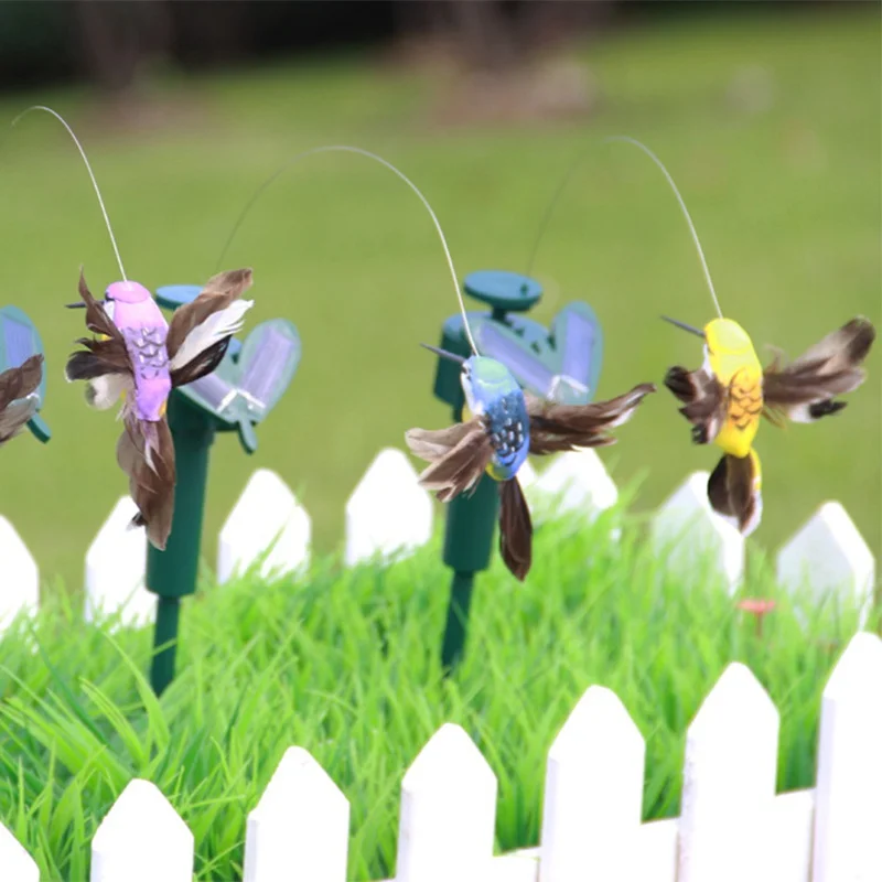 

Solar Hummingbird Power Vibration Dancing Fly Fluttering Birds For Garden Yard Decorative Stake Flying Fluttering Decoration Toy