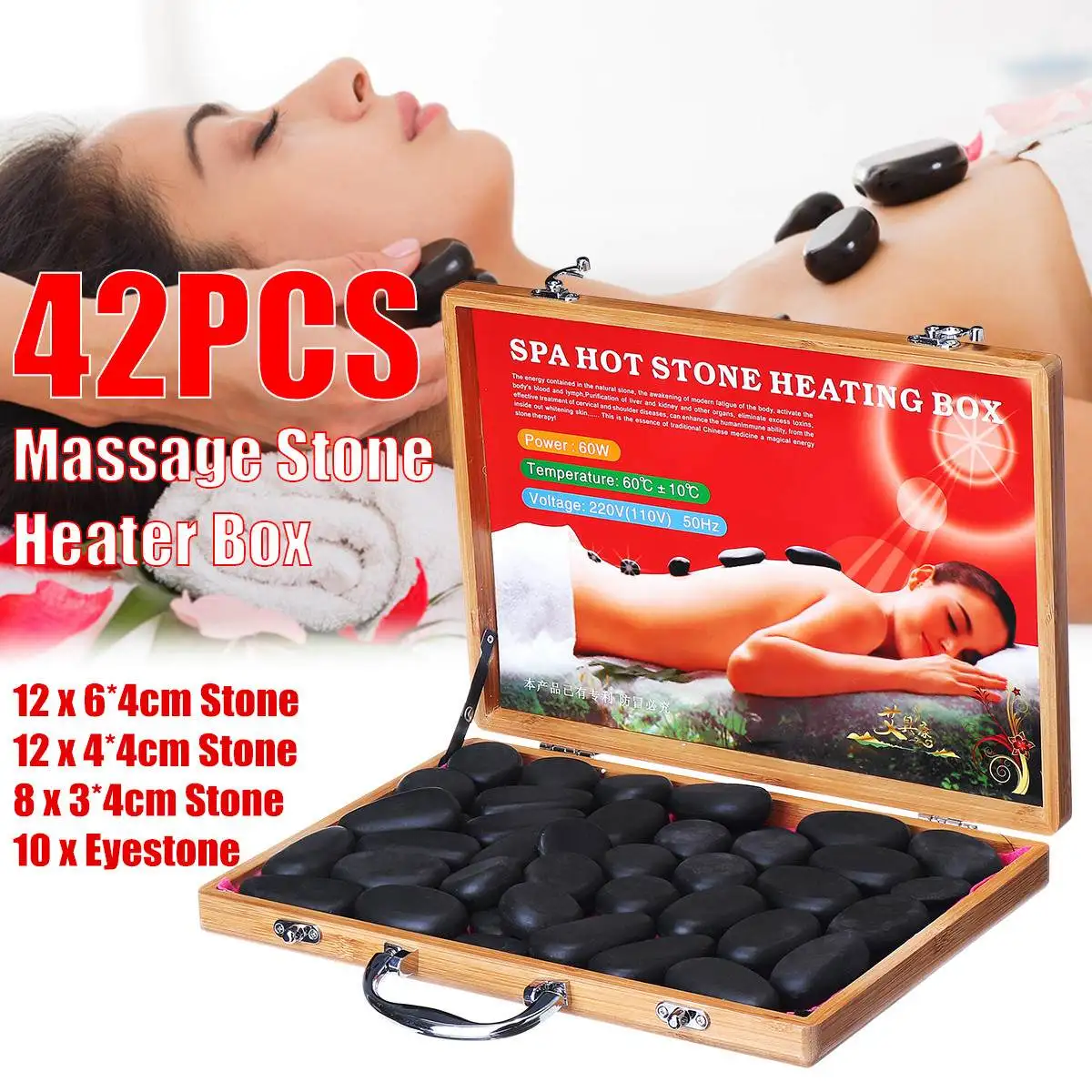 

24/48 pcs Hot Massage Stones Hot Spa Rock Basalt lava Energy Massage stone Set Body Beauty Health Care Stone Relaxation
