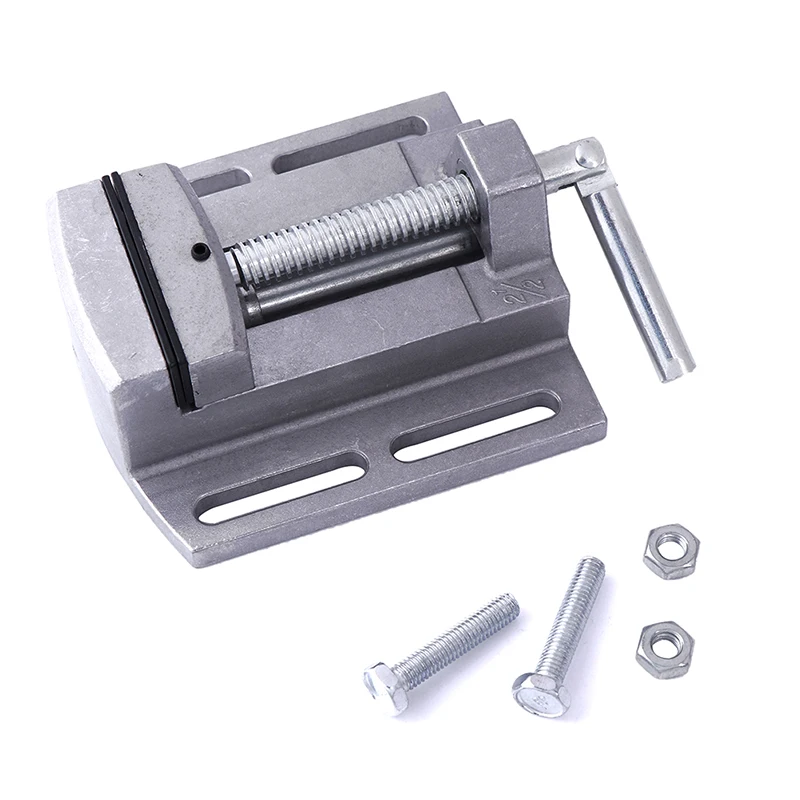 Yosoo Machine Vise, Cast Iron Body Carbon Steel Jaw Silver 2.5 Drill