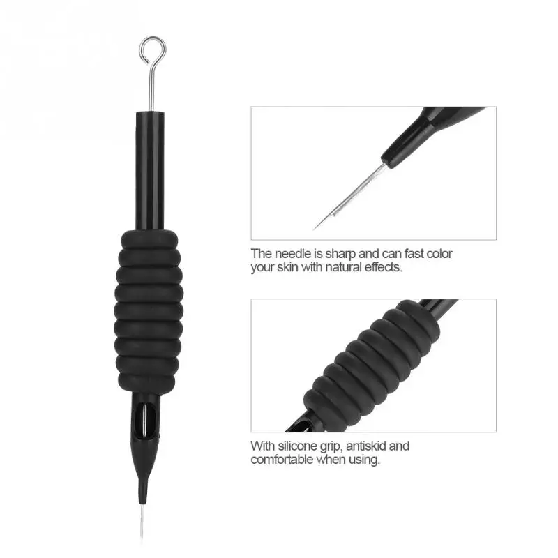 5PCS/Set Disposable Sterile Tattoo Grip Needle Silicone Grip Makeup Beauty Tools Tattoo Tubes Tattoo Gun Supplies Machine