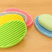 Овальная форма кремния мыло Saver мыльница тарелка держатель сушка на подносе мыло коробка контейнер для хранения