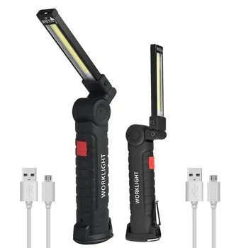 

Foldable COB Led Flashlight USB Rechargeable Torch Falshlight Portable Worklight COB Magnetic Lamp Hanging Light Outdoor Camping