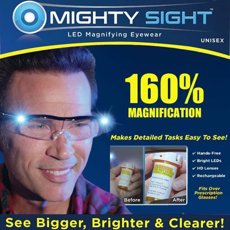 Очки для чтения со светодиодной подсветкой Mighty Sight очки дальнозоркости