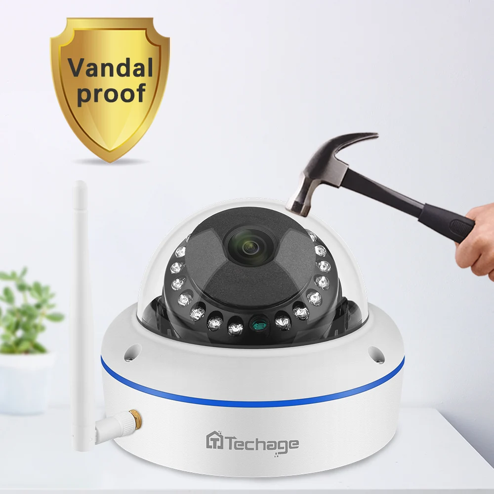  Techage 4CH 1080P Wireless NVR Kit CCTV Security System Audio Record 2.0MP Indoor Dome WiFi IP Came - 32844490170