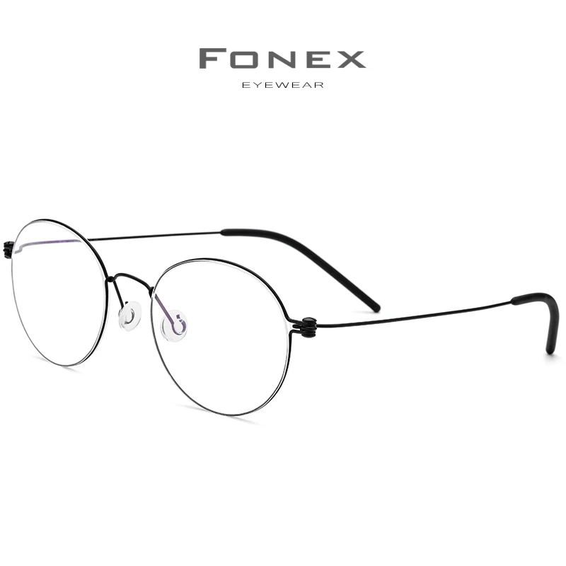 Cheap FONEX B Titanium Glasses Frame Women Prescription Eyeglasses Men 2019 New Korean Myopia Optical Frames Screwless Eyewear 7510