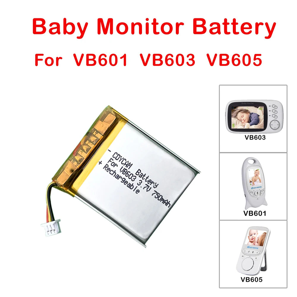 Сменный аккумулятор для видеоняни Vb601, VB603, VB605, 3,7 в, 750 мАч, 650 мАч, литий-ионная аккумуляторная батарея для видеоняни, радионяни