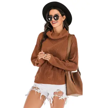 

Autumn And Winter WOMEN'S Dress Solid Color Sweater Women's Long-Sleeve Loose-Fit Pullover Knitting Shirt