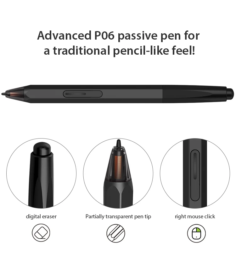 XP-Pen Deco 02 графический планшет для рисования с P06 безбатарейным пассивным стилусом и клавишами быстрого доступа(8192 уровней давления