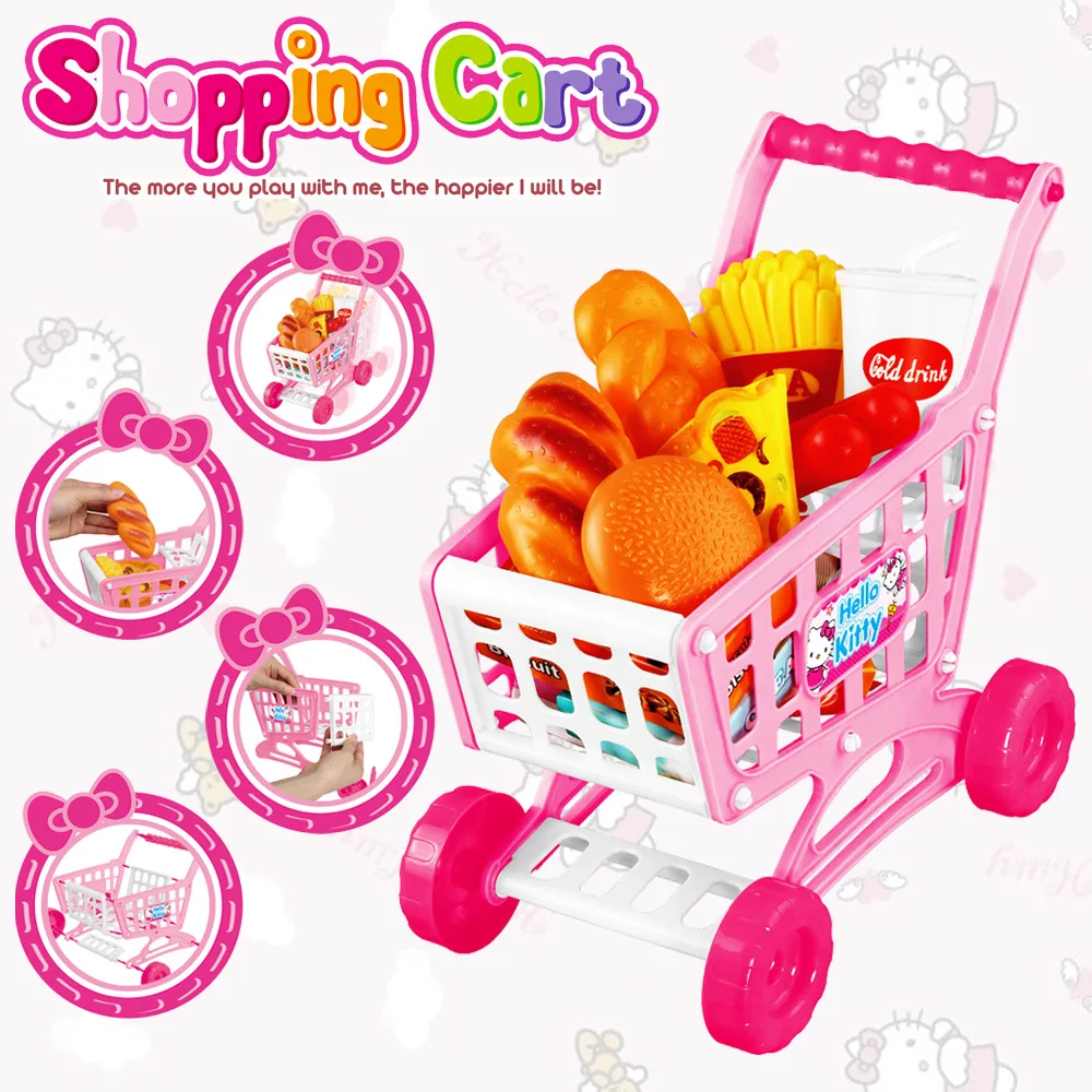 Горячая Shoppingcart игровой дом модель корзина для покупок игрушка детский торговый набор комбинация
