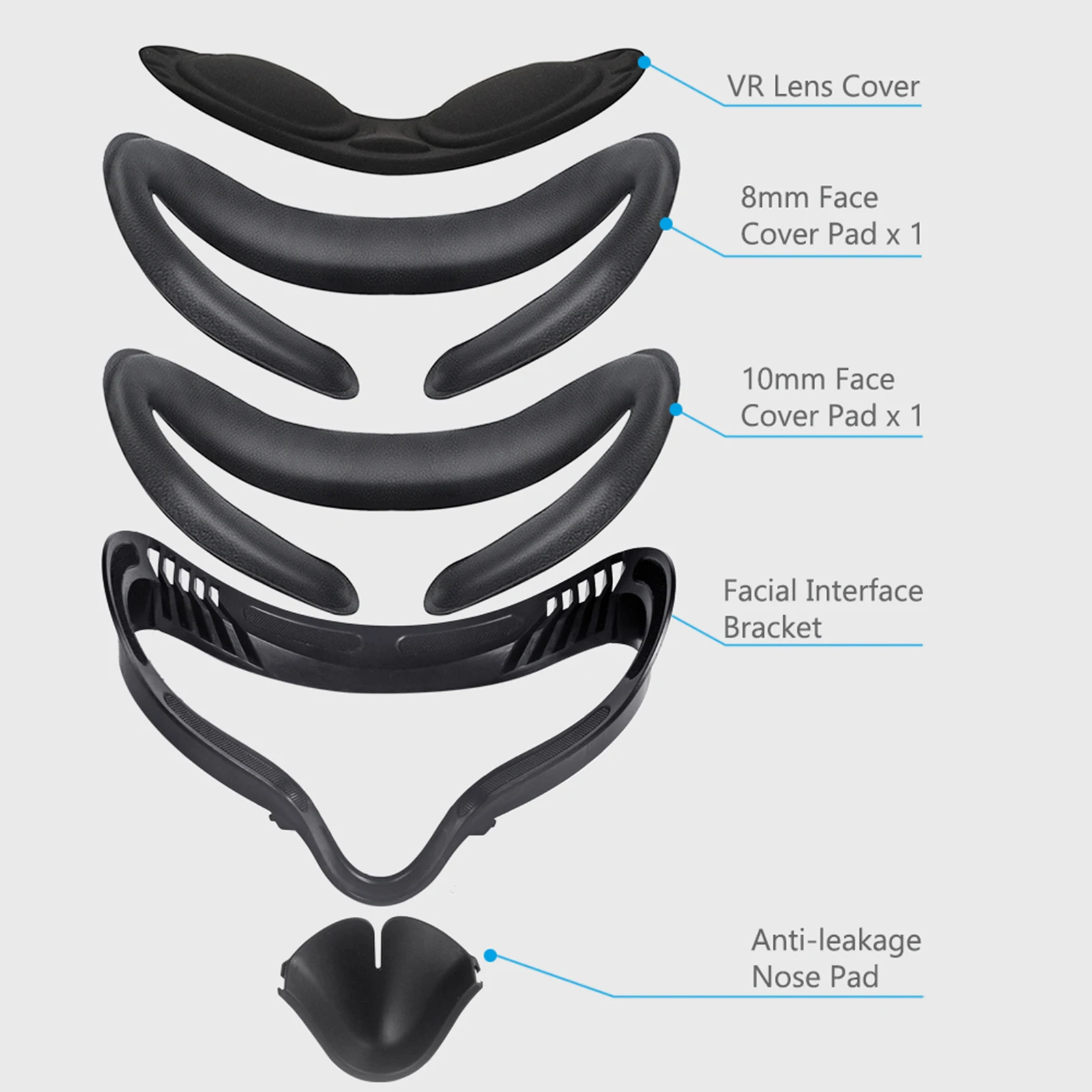 Buen trato Cubierta suave de cuero PU para mascarilla de ojos, almohadilla protectora con bloqueo de luz para lentes de VR Oculus Quest 2 xmQKM3MV9d3