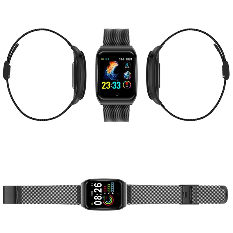 F9 Smart Watch Men Ip68 Waterproof Multiple Sports Mode Heart Rate Blood Pressure Bluetooth Smartwatch 1.3 Inch Screen Black
