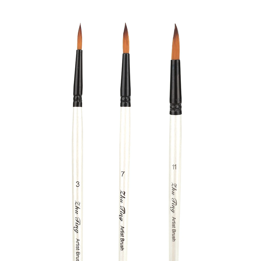 Brush Pen Delicate Durable 12Pcs Nylon Craft Acrylic Painting Painting Brush Art Drawing Supplies Nylon Hair Paintbrush