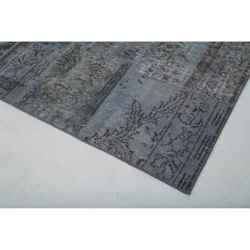 

170x245 Cm Grey Handmade Patchwork Rug-6x8 Ft