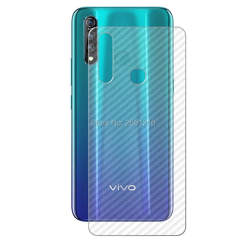 3 шт./партия для vivo Z1 Pro/Z5x 6,5" 3D нескользящий черный углерод волокно задняя пленка защитная наклейка для экрана(не стекло