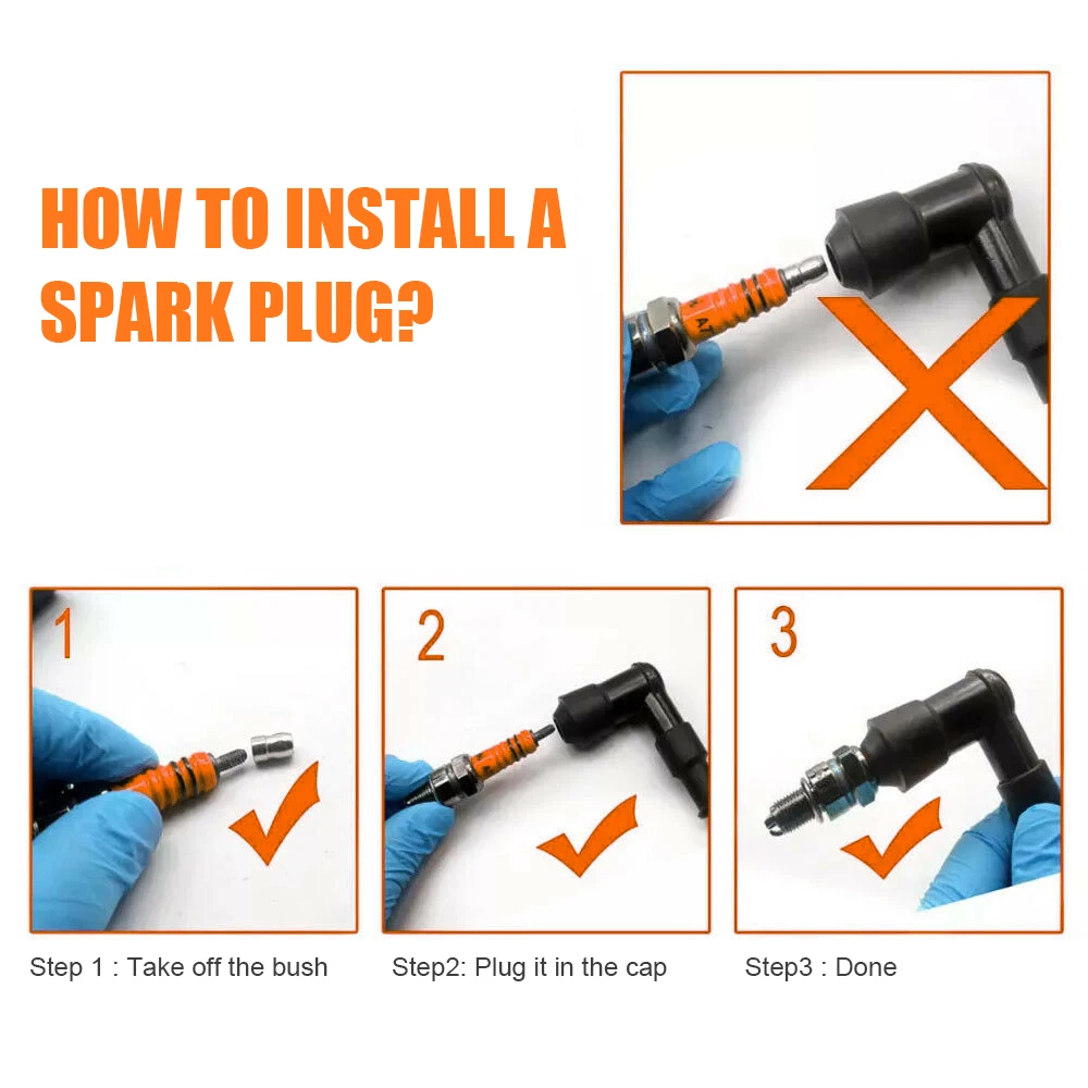 

1pc Spark Plug CR7HSA ATRTC High Performance 3-Electrode For GY6 50cc-150cc Scooter Motorcycle 10mm Spark Plug Accessories CSV