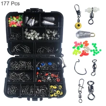 177pcs/box Fishing Accessories Kit Including Jig Hooks fishing Sinker weights fishing Swivels Snaps with fishing tackle box 177pcs/box Fishing Accessories Kit Including Jig Hooks fishing Sinker weights fishing Swivels Snaps with fishing tackle box