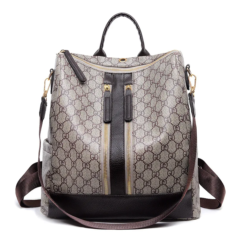 

New Style Backpack Women's 2018 Casual Versatile Fashion Backpack Printed Simple Hand Shoulder Dual Purpose Travel Bag