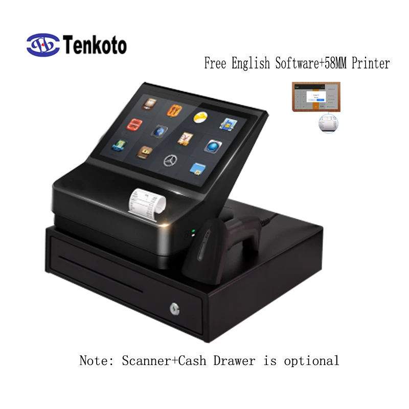 

Desktop Android POS APP Smart Touch Screen QR Code NFC Payment Android Pos System Terminal With 58mm Thermal Printer