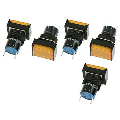 

5 Pcs Rectangular Orange Cap Indicator Light Accident Signal Lamp DC 24V