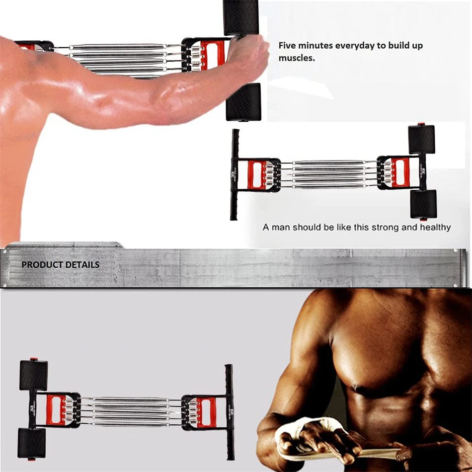 

3 In 1 Spring Chest Expander Hand Gripper Pull-Up Bars Fitness Equipment Muscle Training Hand Gripper Strengths Indoor Home Gym