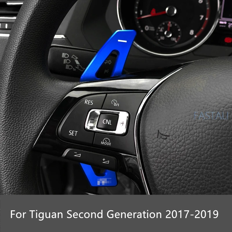 Для Tiguan второго поколения- рулевое колесо из алюминиевого сплава сдвиг весло расширение переключения наклейка украшение автомобиля