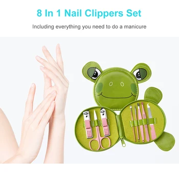 

8pcs/set Stainless Steel Nail Clippers Set Manicure Tool with PU Storage Bag Women Hand Foot Care Nail Cutter for Home & Travel