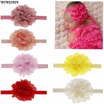 

baby headbands hollow Chiffon Flowers elastic infant hair band headwear children baby girl hair accessories
